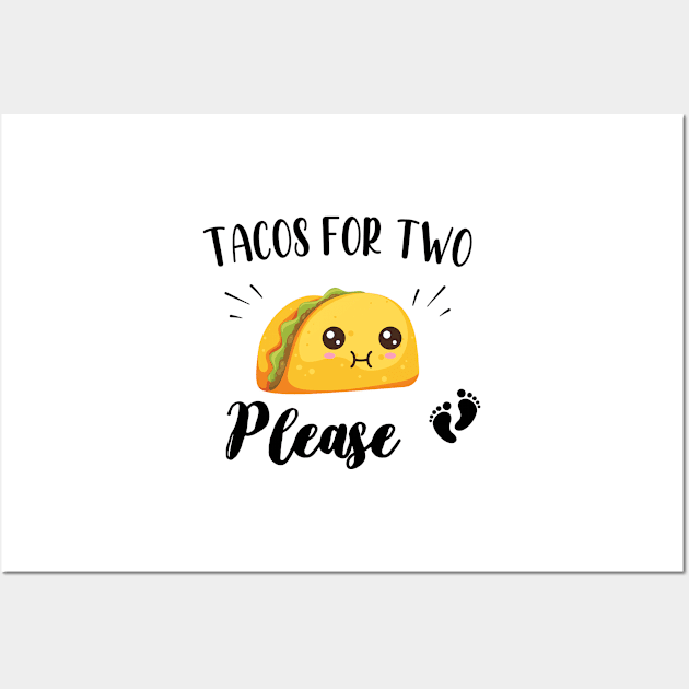 Tacos for two please - Cute Pregnancy Announcement Gift Wall Art by WassilArt